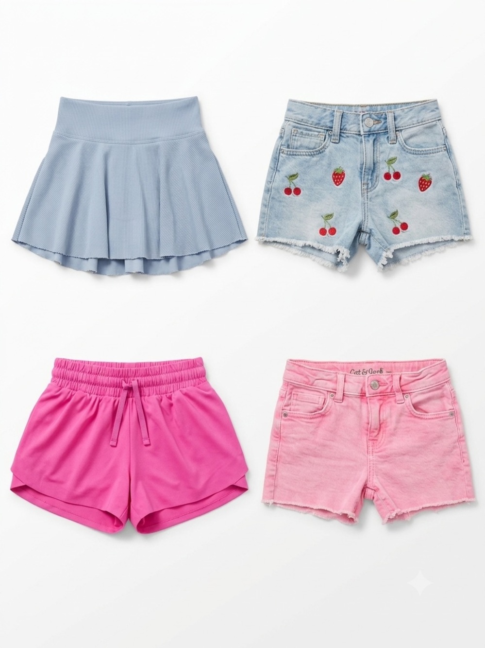 Bundle 3 Shorts 1 Skort (Cat&Jack/OldNavy/Yoga) Sz 6-8 Girls